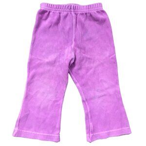 Flapdoodles Purple Velour Pants Baby Girls 12M Cotton‎ Blend Elastic Waist USA